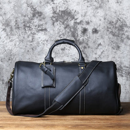 Sac de Voyage Homme Cuir Ismaël | Format Cabine Noir / Cuir / Homme Sac de voyage