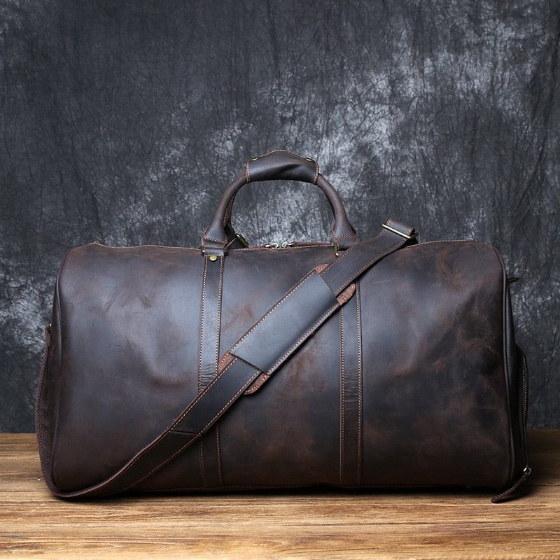 Sac de Voyage Homme Cuir Alexandre | Luxe Discret Café / Cuir / Homme Sac de voyage