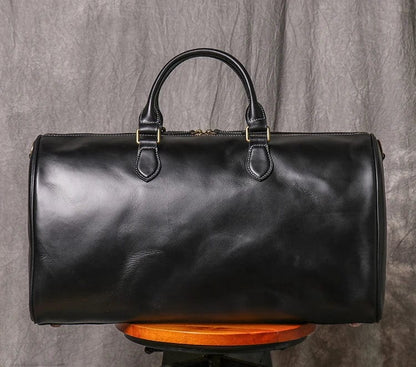 Sac Weekend Homme Mathis Noir / Cuir Véritable Sac de voyage