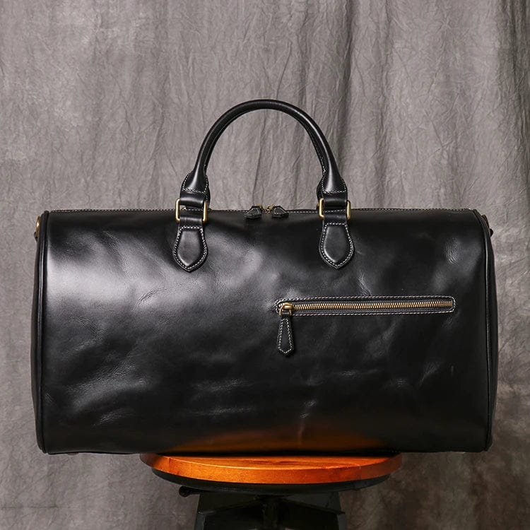 Sac Weekend Homme Mathis Noir / Cuir Véritable Sac de voyage