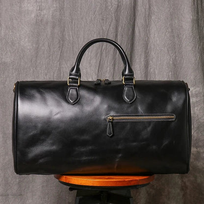 Sac Weekend Homme Mathis Noir / Cuir Véritable Sac de voyage
