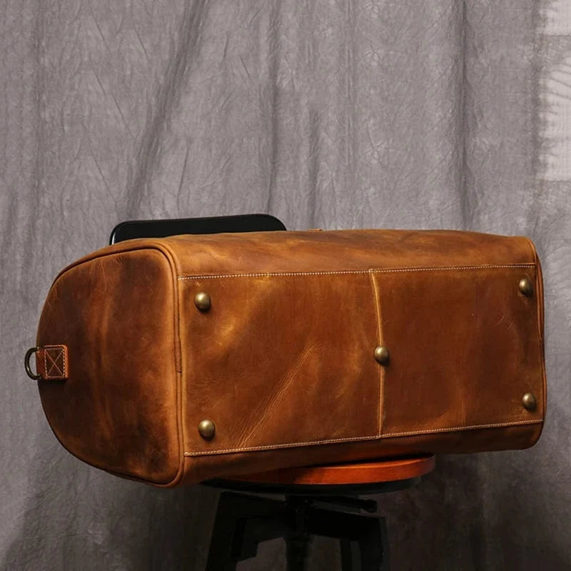 Sac Weekend Homme Mathis Noir / Cuir Véritable Sac de voyage