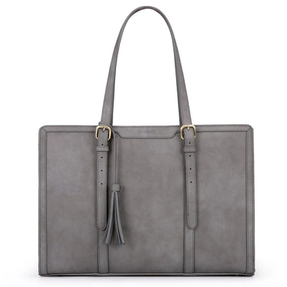 Sac Cuir Femme Ordinateur Chic | La Casa du Cuir Gris / Cuir Vegan Sac Ordinateur