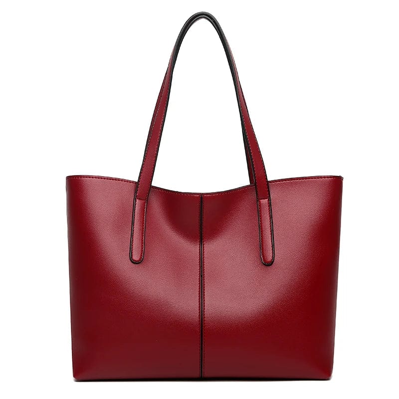 Sac Cabas Rouge | La Casa du Cuir Rouge / Cuir Vegan Sac Cabas