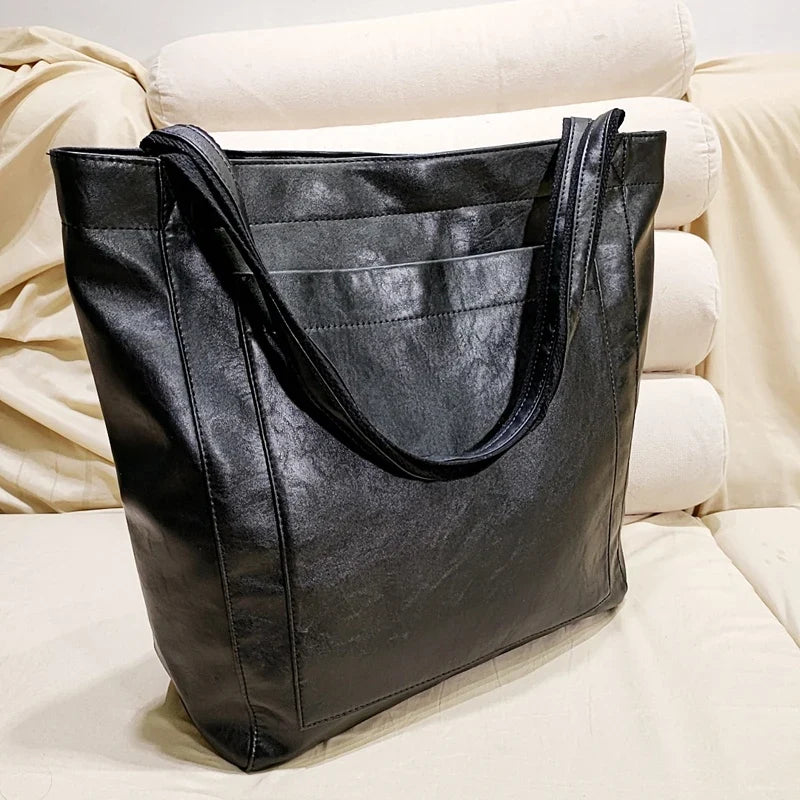 Tote bag cuir Sandrine – Grand format chic à petit prix Sac Cabas