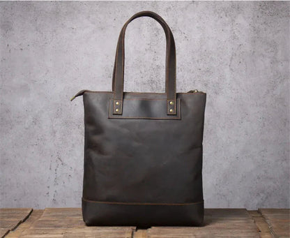 Tote Bag Homme Cuir Milan | Sac Homme Élégant & Minimaliste Café / Cuir Véritable
