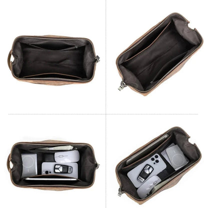 Trousse de Toilette Cuir pour Homme｜La Casa Du Cuir Café