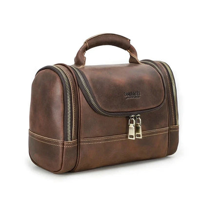 Trousse de Toilette de Voyage Homme｜La Casa Du Cuir Café / Avec Votre Nom