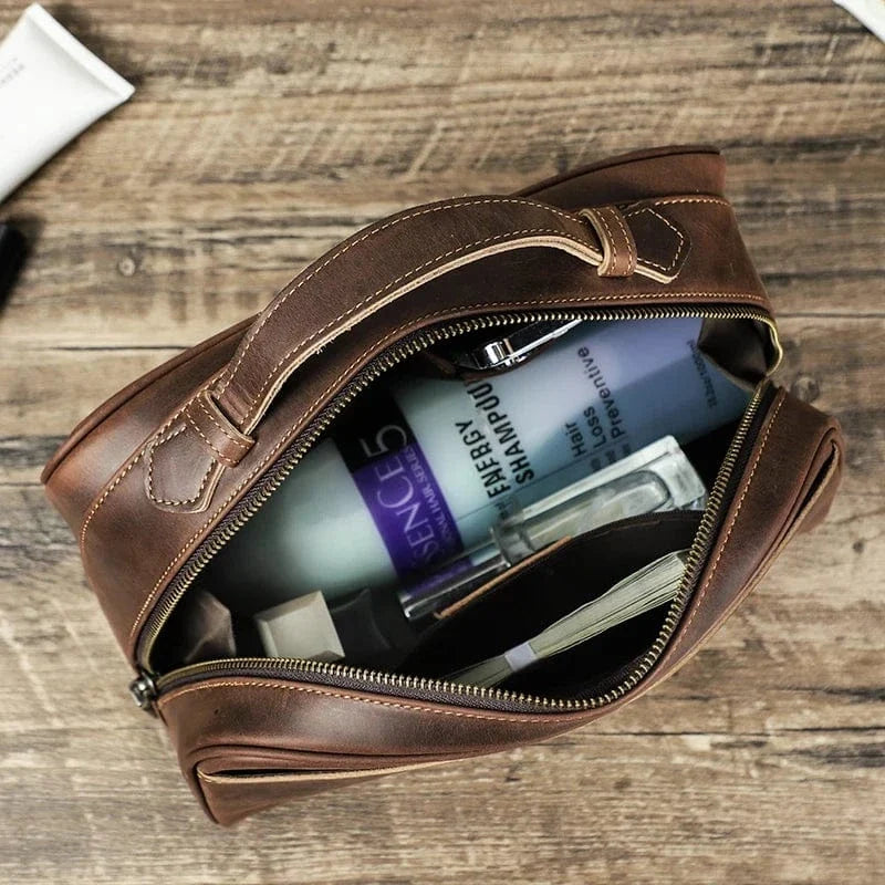 Trousse de Toilette de Voyage pour Homme｜La Casa Du Cuir Café