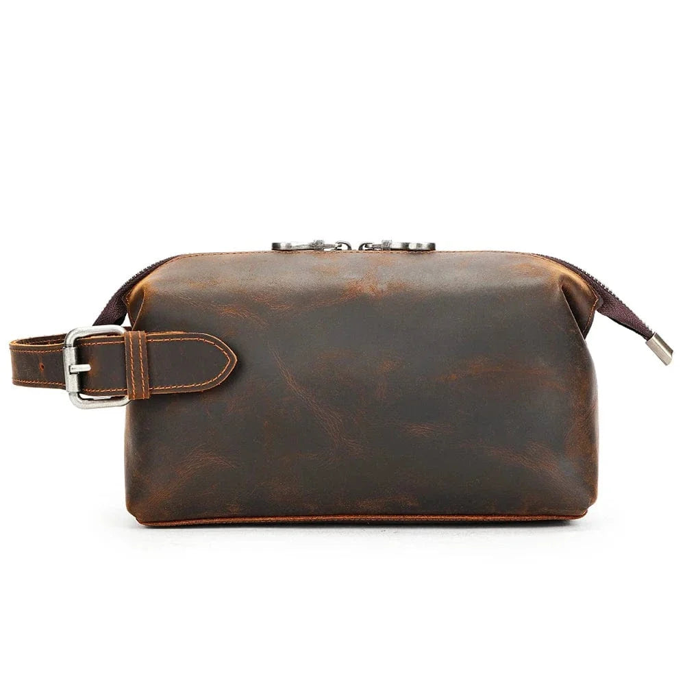Trousse de Toilette en Cuir pour Homme｜La Casa Du Cuir Café