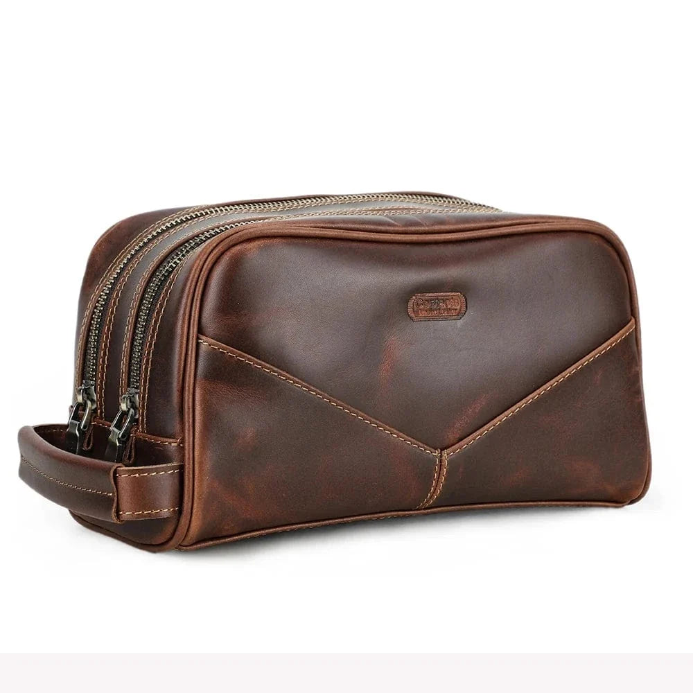 Trousse de Toilette Homme Luxe｜La Casa Du Cuir Marron