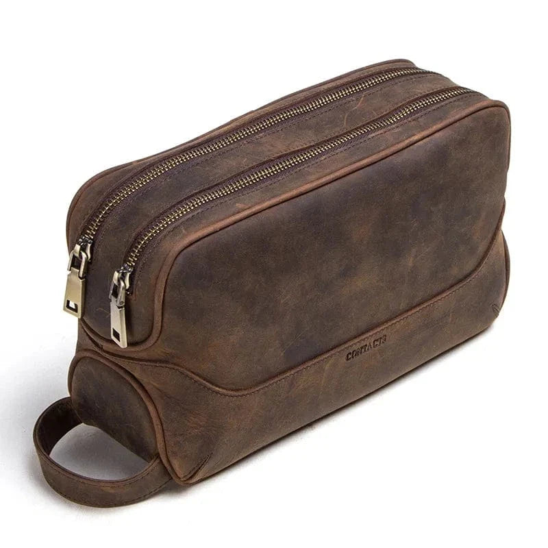 Trousse de Toilette Homme Originale｜La Casa Du Cuir Café / Cuir Véritable