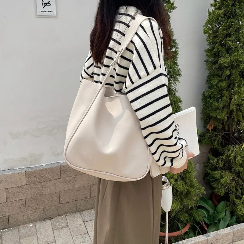 Grand Sac Cabas en Cuir | La Casa du Cuir Beige / Cuir Vegan Sac Cabas